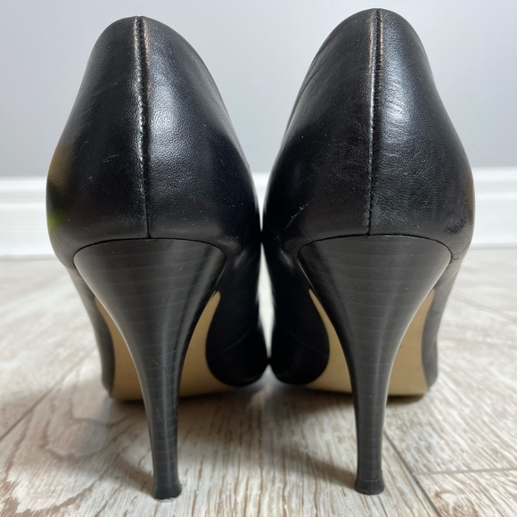 Aldo 39 black leather pointy toe heels pumps - Picture 3 of 5